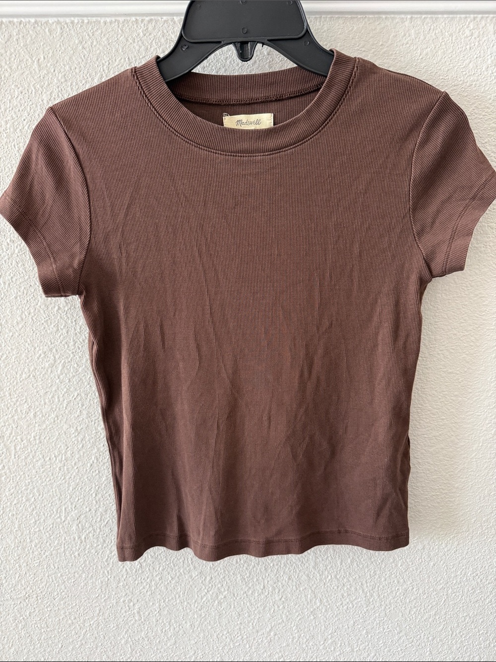 Madewell Chocolate Brown Short-Sleeve Ribbed Tee